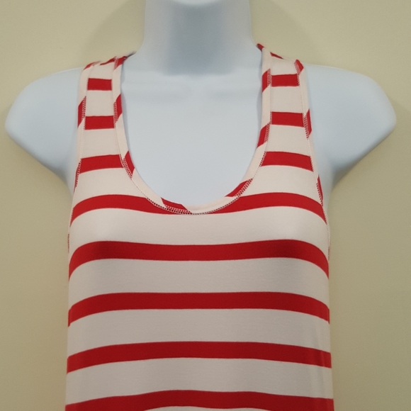 Red White Stripe Bamboo Maxi Dress - Picture 3 of 3